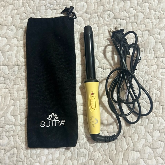 BRAND NEW - Sutra Mini Tourmaline Ceramic Curling Iron With Cool Tip - Yellow - Picture 1 of 3